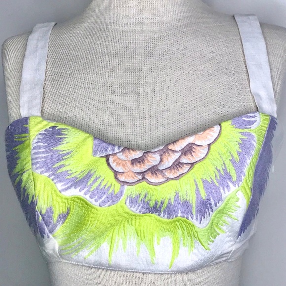 MARA HOFFMAN Embroidered Crop Top Bandeau Top 8 - Picture 12 of 15
